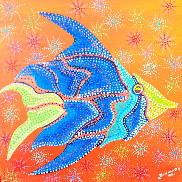 Nageoire solo - 2026 Nageoire solo -Toile acrylique 2026 - 30x30x3.5cm eric vanhoutte