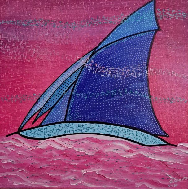 Vent de face - 2026 Vent de face : Toile acrylique 2026 - 50x50x3.5 cm eric vanhoutte