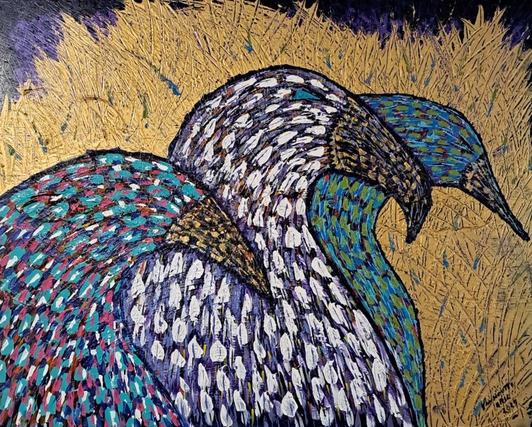 Les voyageurs -Toile acrylique 2025 - 116x100x2cm Eric Vanhoutte