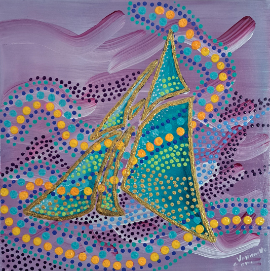 Voile mauve- 2026 Voile mauve -Toile acrylique 2026 - 30x30cm de Eric Vanhoutte