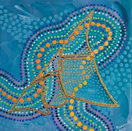 Voile bleu - 2026 Voile bleu -Toile acrylique 2026 - 30x30cm de Eric Vanhoutte