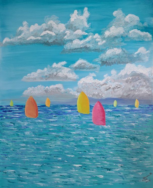 Mer d’Azur : Toile acrylique 2026 - 100x80x2.5 cm eric vanhoutte