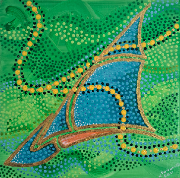 Voile Émeraude - 2026 Voile Émeraude -Toile acrylique 2026 - 30x30cm toile Eric Vanhoutte