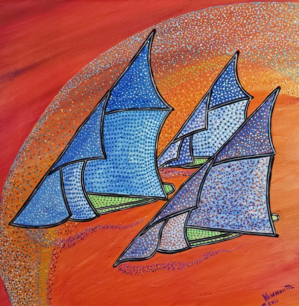 Entre ciel et mer-2026 Entre ciel et mer : Toile acrylique 2026 - 50x50x3.5 cm toile eric vanhoutte