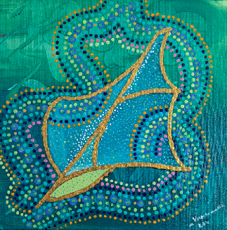 Brise Turquoise - 2026 Brise Turquoise -Toile acrylique 2026 - 30x30cm de Eric Vanhoutte